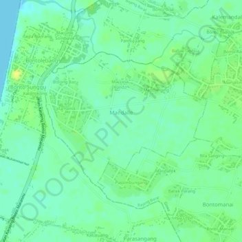 Mandalle topographic map, elevation, terrain