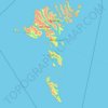 Faroe Islands topographic map, elevation, terrain