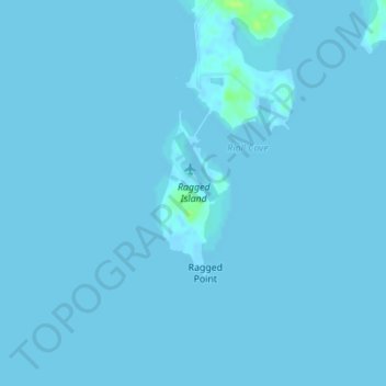 Ragged Island topographic map, elevation, terrain