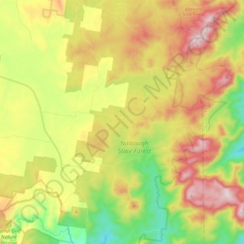 Paddys Flat topographic map, elevation, terrain