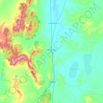 Lake Bathurst topographic map, elevation, terrain