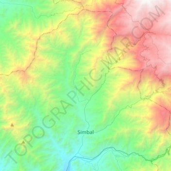 Simbal topographic map, elevation, terrain