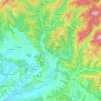 Lăpuș topographic map, elevation, terrain