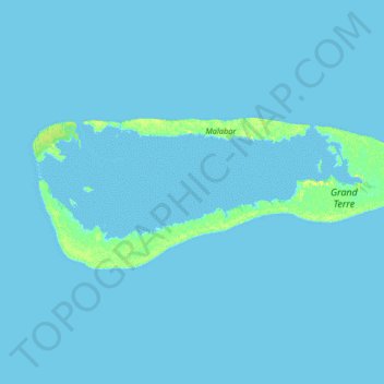Aldabra topographic map, elevation, terrain