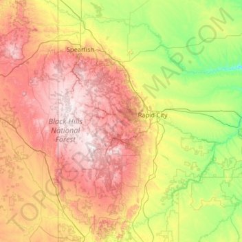 Black Hills National Forest topographic - Thumbnail 