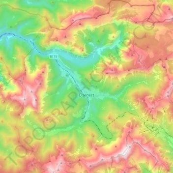 Eisenerz topographic map, elevation, terrain