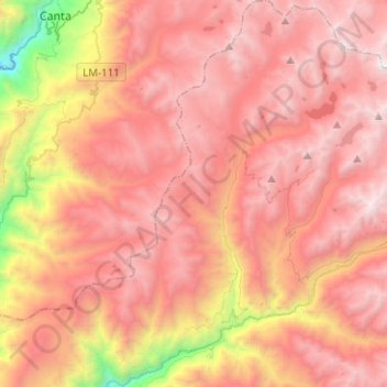 Laraos topographic map, elevation, terrain