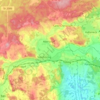 Bavaria topographic map, elevation, terrain