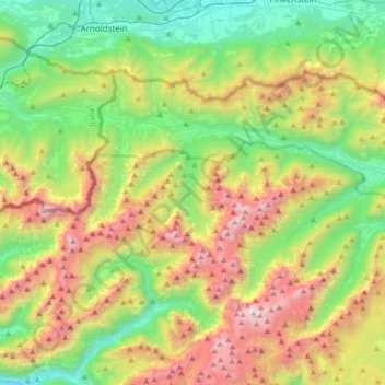 Kranjska Gora topographic map, elevation, terrain