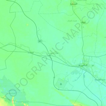 Al-Nasiriyah District topographic map, elevation, terrain