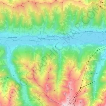 Niedernsill topographic map, elevation, terrain