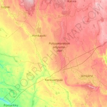 Kankaanpää topographic map, elevation, terrain