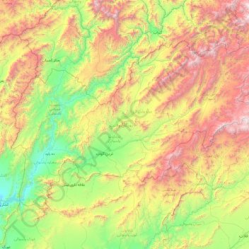 Uruzgan Province topographic map, elevation, terrain