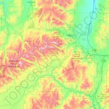 Deer Lodge County topographic map, elevation, terrain