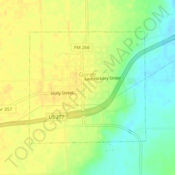 Goree topographic map, elevation, terrain