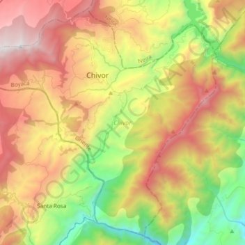 Chivor topographic map, elevation, terrain