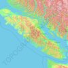 Vancouver Island topographic map, elevation, terrain