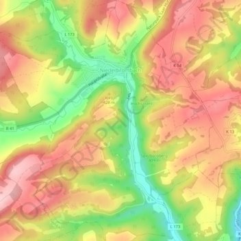 Niederbrombach topographic map, elevation, terrain