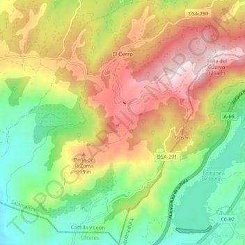 El Cerro topographic map, elevation, terrain