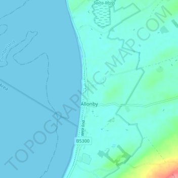 Allonby topographic map, elevation, terrain
