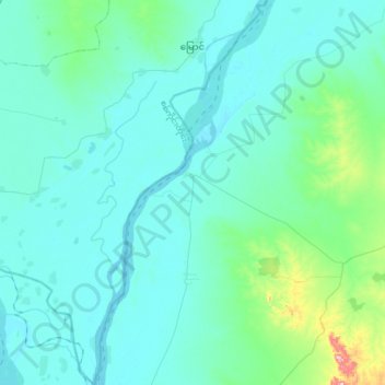 Myaung Township topographic map, elevation, terrain