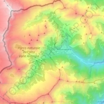 Antrona Schieranco topographic map, elevation, terrain