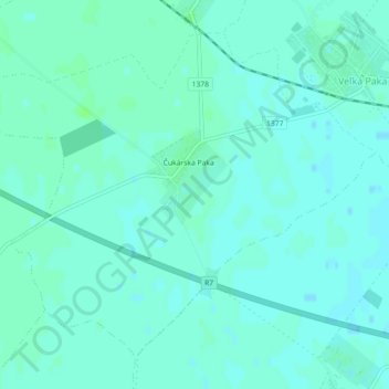 Čukárska Paka topographic map, elevation, terrain