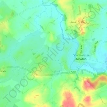 Sturminster Newton topographic map, elevation, terrain
