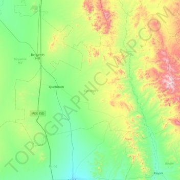 Opodepe topographic map, elevation, terrain