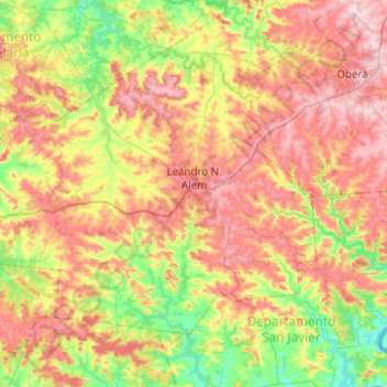 Departamento Leandro N. Alem topographic map, elevation, terrain