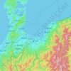 Präfektur Toyama topographic map, elevation, terrain