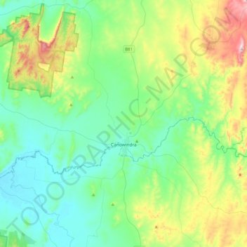 Canowindra topographic map, elevation, terrain
