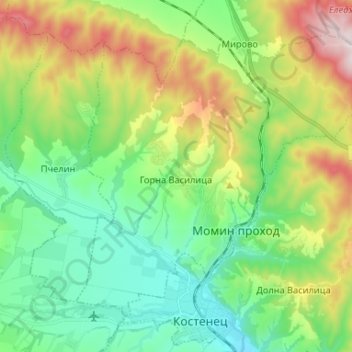 Gorna Vasilitsa topographic map, elevation, terrain