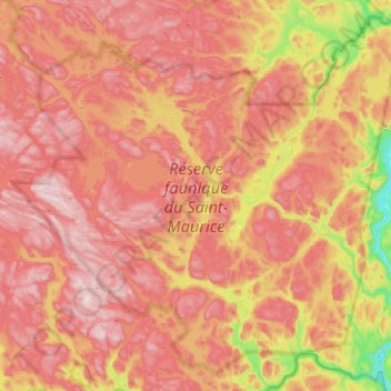 Réserve faunique du Saint-Maurice topographic map, elevation, terrain