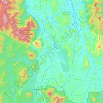 Galas River topographic map, elevation, terrain