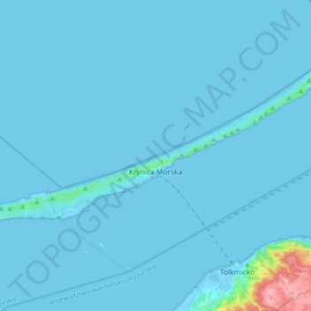Krynica Morska topographic map, elevation, terrain