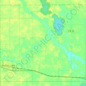 Preston Lake Township topographic map, elevation, terrain