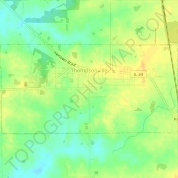 Thompsonville topographic map, elevation, terrain