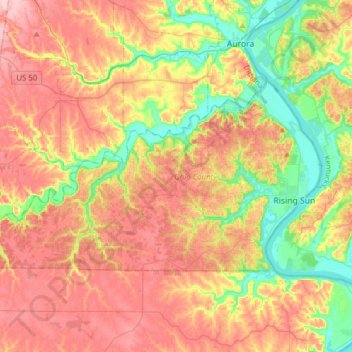 Ohio County topographic map, elevation, terrain
