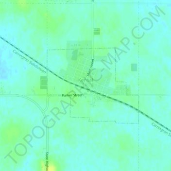 Kensal topographic map, elevation, terrain