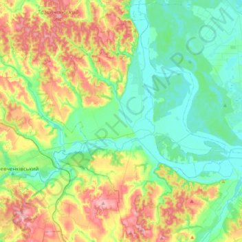 Набутівська сільська громада topographic map, elevation, terrain