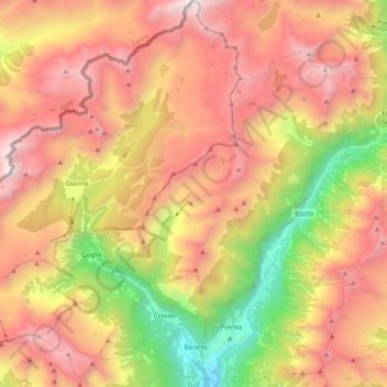 Baceno topographic map, elevation, terrain