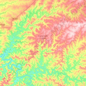 Campina da Lagoa topographic map, elevation, terrain