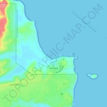 Yirrkala topographic map, elevation, terrain