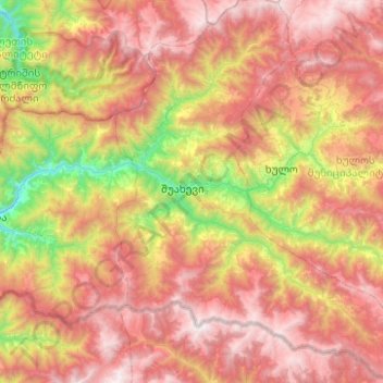 Shuakhevi Municipality topographic map, elevation, terrain