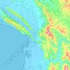 Lezhë Municipality topographic map, elevation, terrain