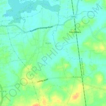 Koni topographic map, elevation, terrain