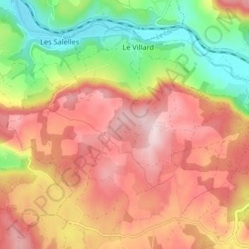 Le Villard topographic map, elevation, terrain