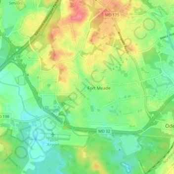 Fort Meade topographic map, elevation, terrain