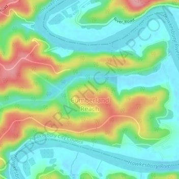 Cumberland Reach topographic map, elevation, terrain